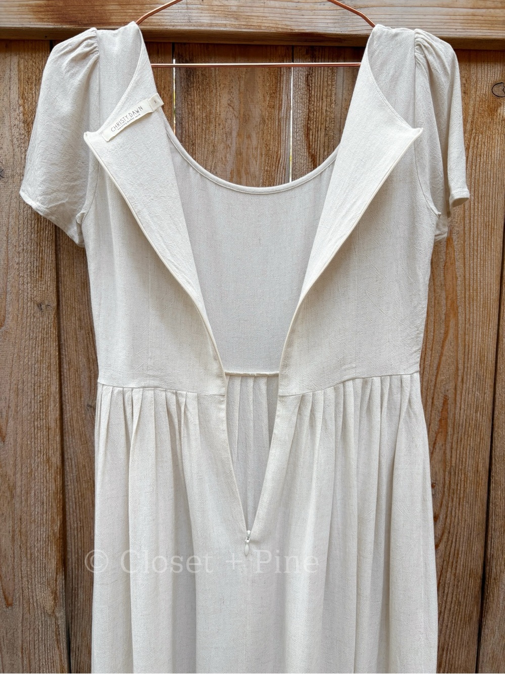 Christy Dawn The Scarlet Dress Eggshell Size Small Scoop Neck Maxi Off White - Picture 10 of 17